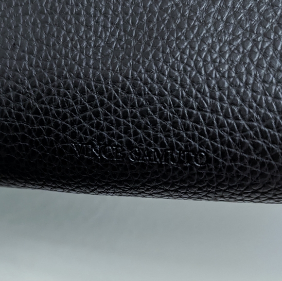 Vince Camuto Black Vegan Leather Pebble Textured Shoulder Tote - Picture 2 of 11